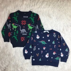 2 H&M Boy Christmas ugly sweaters size 3T